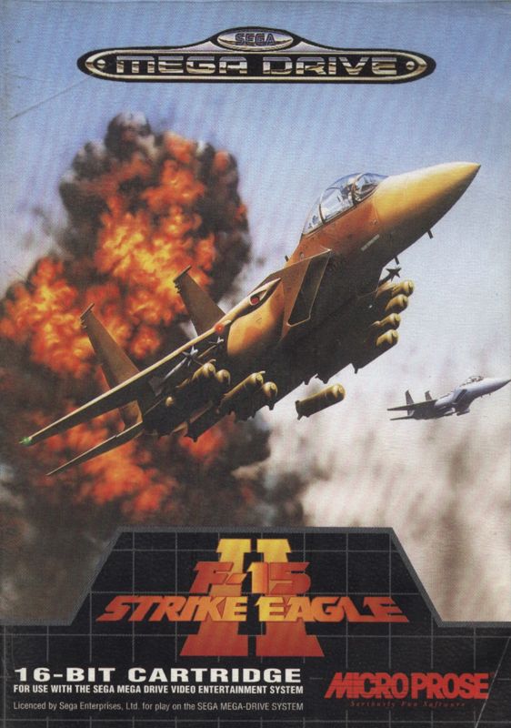F-15 Strike Eagle II box art for Sega Mega Drive